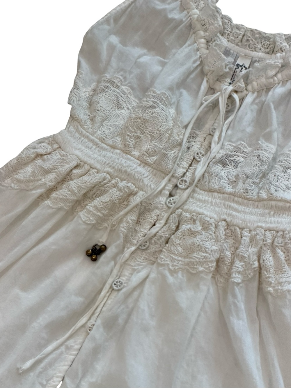 Free People Mila White Tiered Lace Maxi Dress - Picture 4 of 9